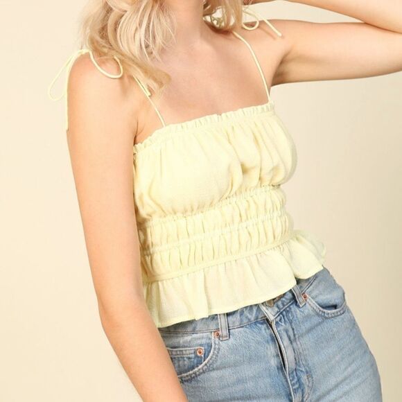 Line & Dot Smocked Cami Top - Picture 3 of 9